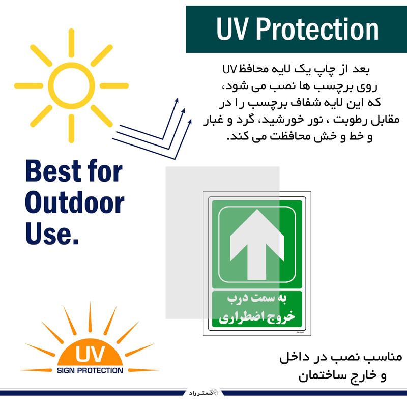 برچسب ایمنی مستر راد طرح به سمت درب خروج اضطراری مدل HSE-OSHA-140