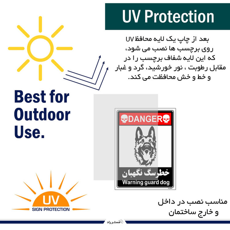 برچسب ایمنی مستر راد طرح خطر سگ نگهبان مدل HSE-OSHA-116