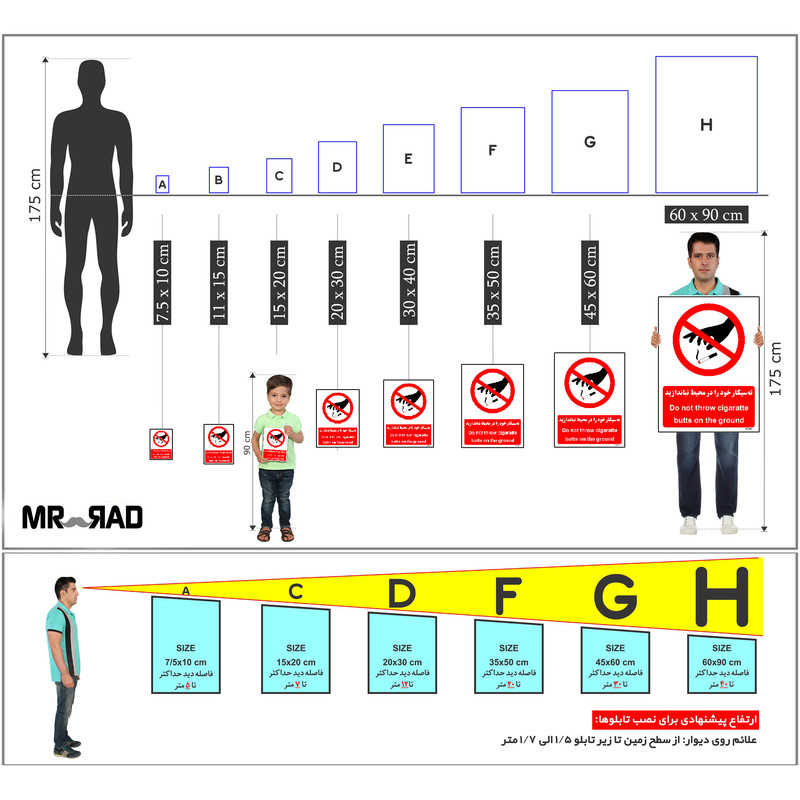 برچسب ایمنی مستر راد طرح ته سیگار خود را در محیط نیاندازید مدل HSE-OSHA-1132