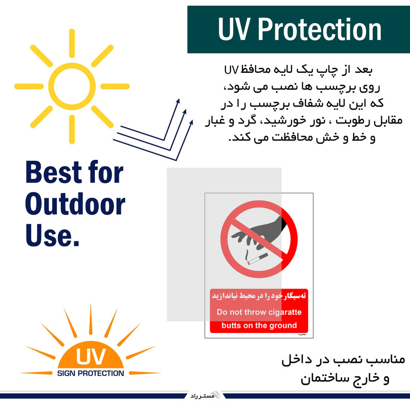 برچسب ایمنی مستر راد طرح ته سیگار خود را در محیط نیاندازید مدل HSE-OSHA-1132