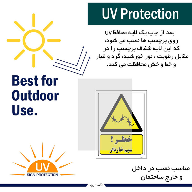 برچسب ایمنی مستر راد طرح خطر سیم خاردار مدل HSE-OSHA-035