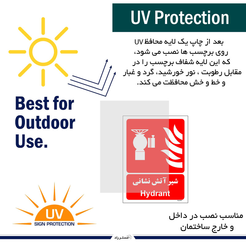 برچسب ایمنی مستر راد طرح شیر آتش نشانی مدل HSE-OSHA-083