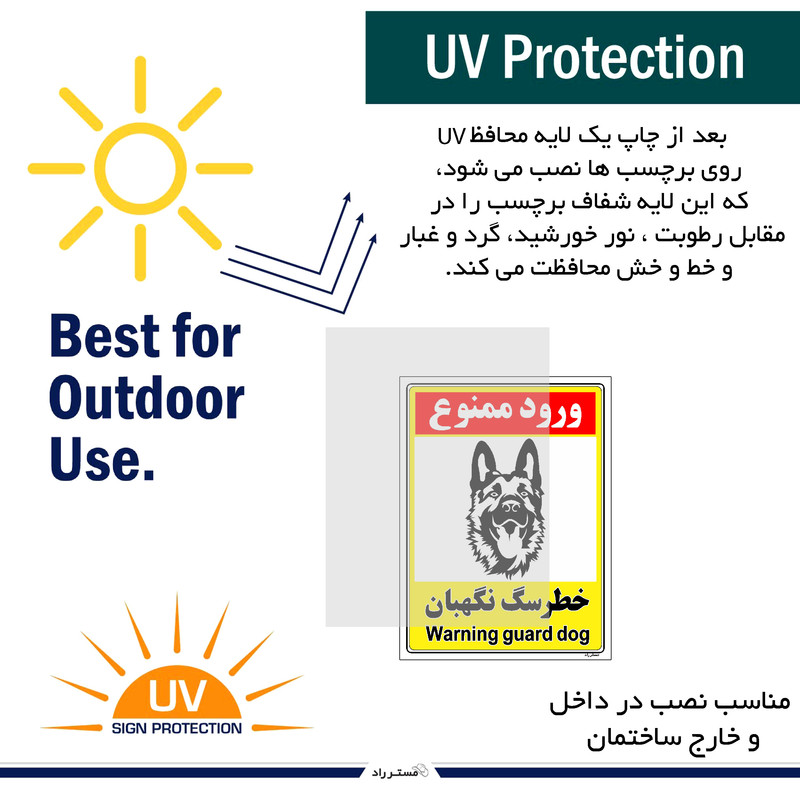 برچسب ایمنی مستر راد طرح خطر سگ نگهبان مدل HSE-OSHA-147
