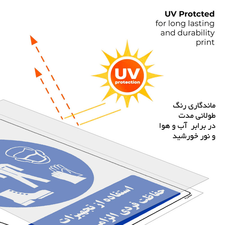 برچسب ایمنی مستر راد طرح استفاده از تجهیزلت حفاظت فردی الزامیاست مدل HSE-OSHA-0051