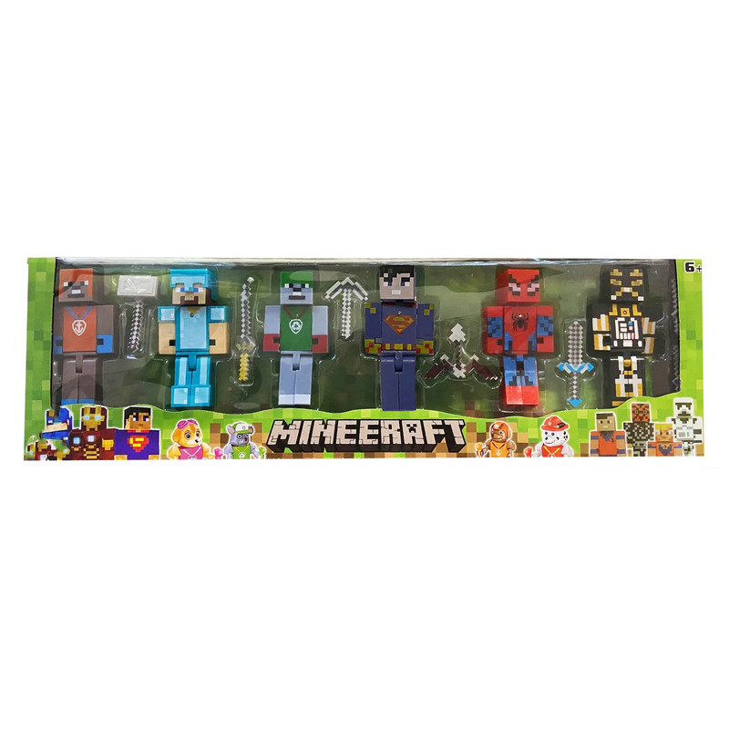 فیگور مدل ماینکرافت طرح قهرمانان کد 280674 مجموعه 6 عددی ارتفاع 12 سانتی متر
