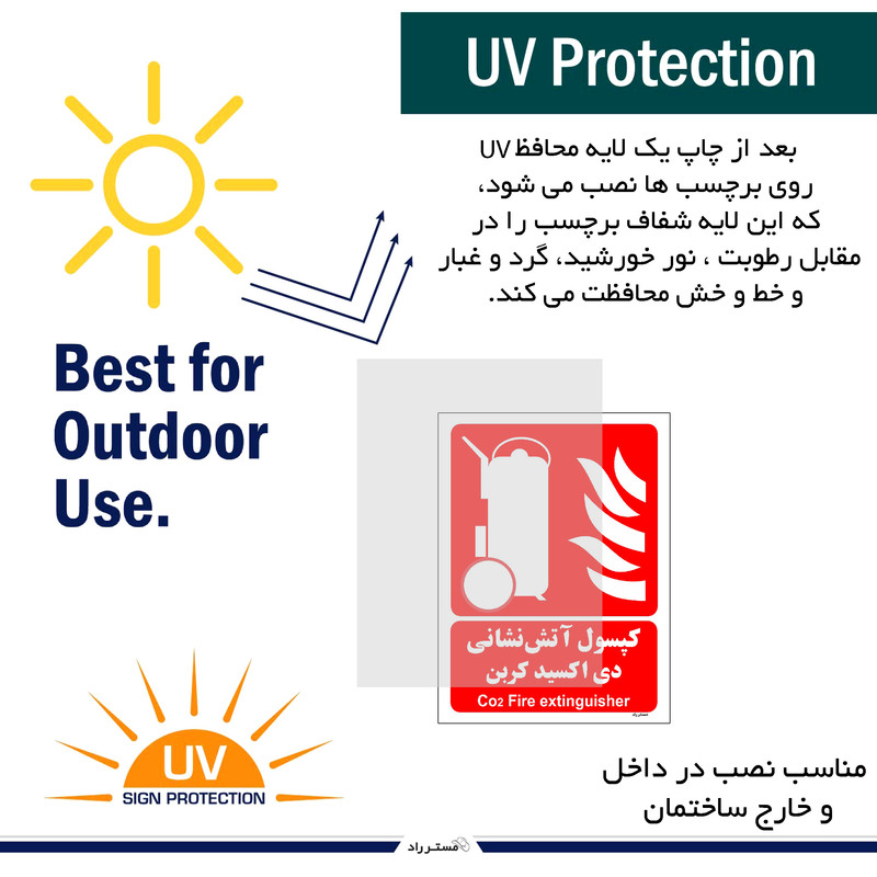 برچسب ایمنی مستر راد طرح کپسول آتش نشانی دی اکسید کربن مدل HSE-OSHA-012