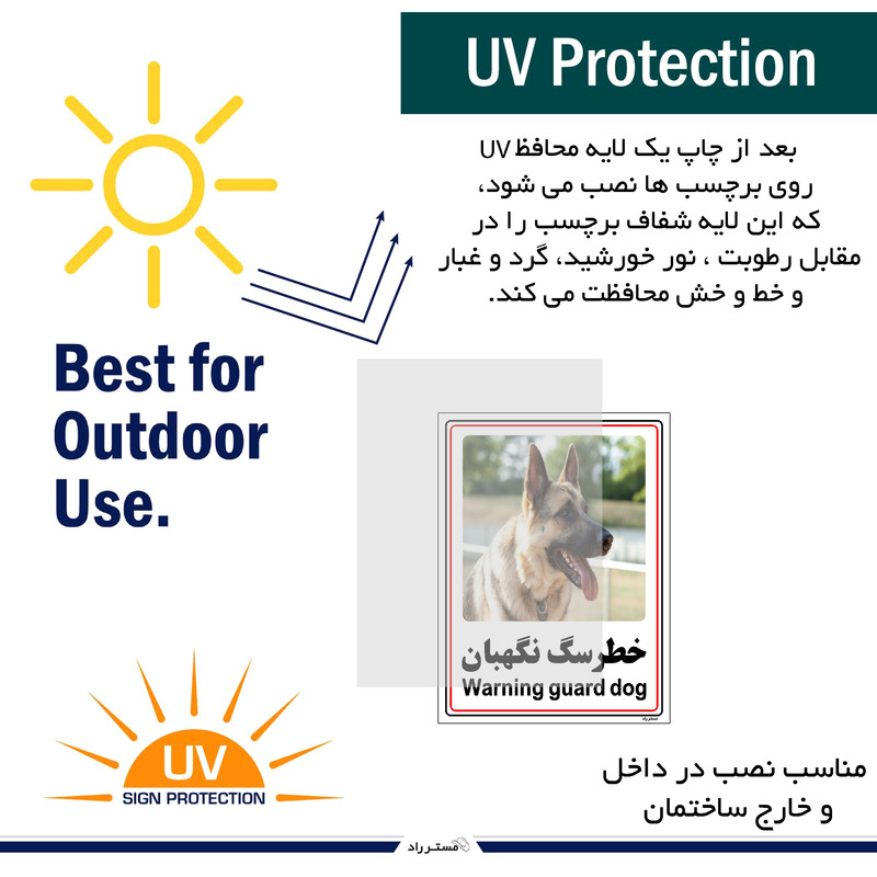 برچسب ایمنی مستر راد طرح خطر سگ نگهبان مدل HSE-OSHA-007