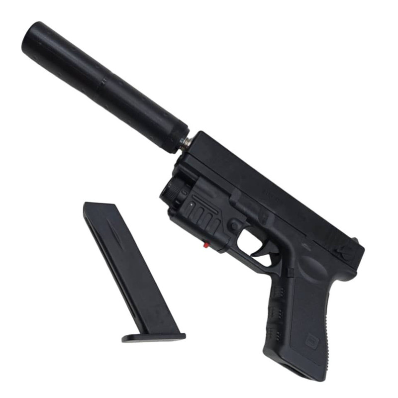 تفنگ بازی ناب سل مدل کلت لیزردار metal p-180