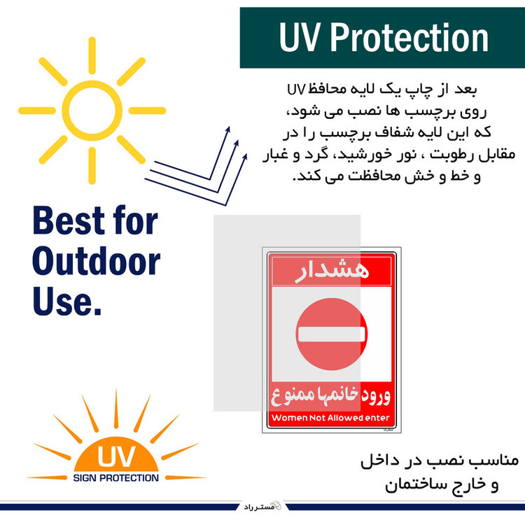 برچسب ایمنی مستر راد طرح ورود خانمها ممنوع مدل HSE-OSHA-1036
