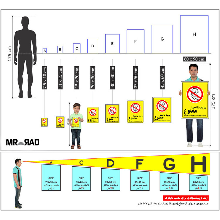 برچسب ایمنی مستر راد طرح ورود خانمها ممنوع مدل HSE-OSHA-1015