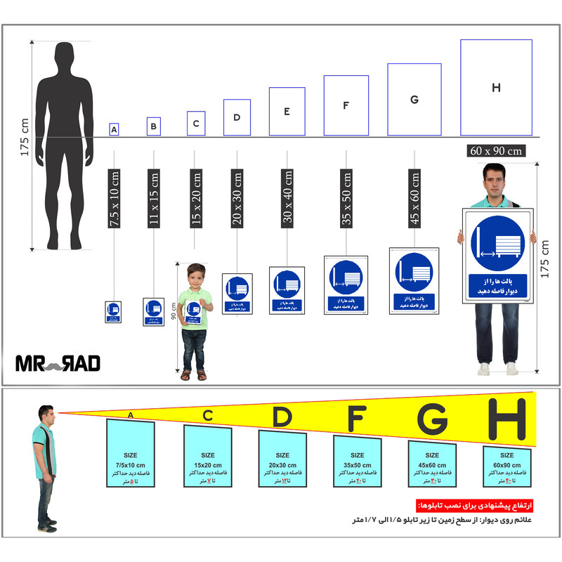 برچسب ایمنی مستر راد طرح پالت ها را از دیوار فاصله دهید مدل HSE-OSHA-0374