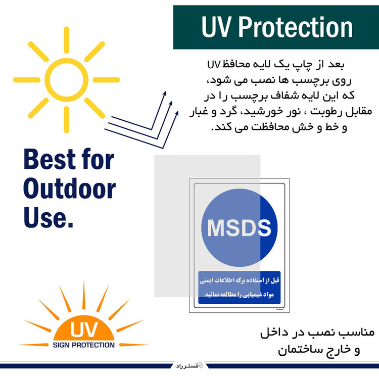 برچسب ایمنی مستر راد طرح مستطیل مدل HSE-OSHA-0028