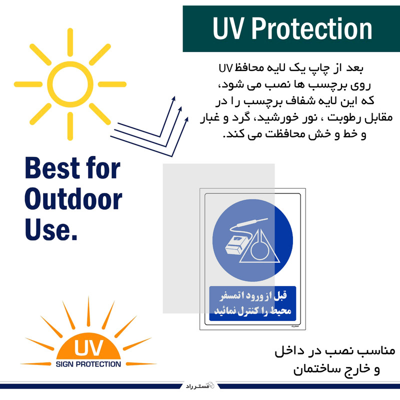 برچسب ایمنی مستر راد طرح قبل از ورود اتمسفر محیط را کنترل نمائید مدل HSE-OSHA-0143
