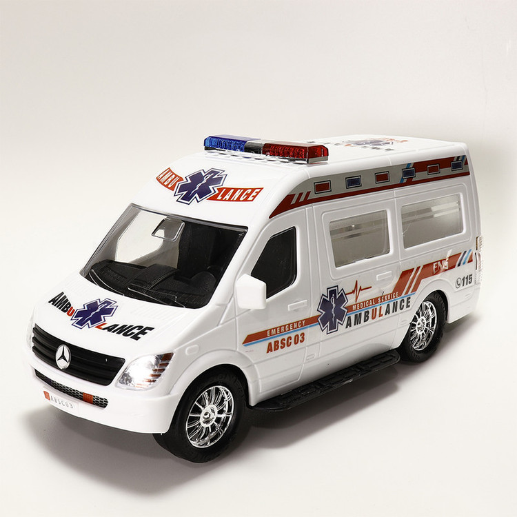 ماشین بازی آمبولانس پلاستیکی دورج توی مدل ABSCO3 با بدنه مقاوم، وزن سبک 310 گرمی و طراحی الهامگرفته از نمونه واقعی