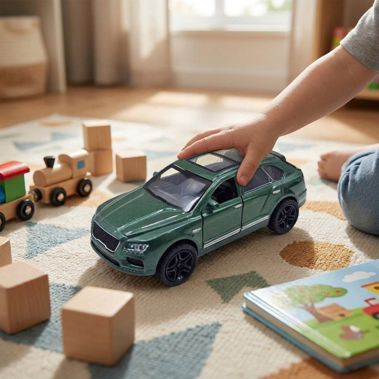 ماشین بازی فلزی سواری ناب سل مدل BENTLY NAAB001 چراغدار، موزیکال، عقبکش با در و صندوق عقب بازشو