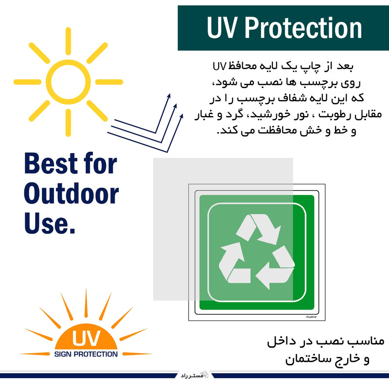 برچسب ایمنی مستر راد طرح مواد بازیافتی مدل HSE-OSHA-192