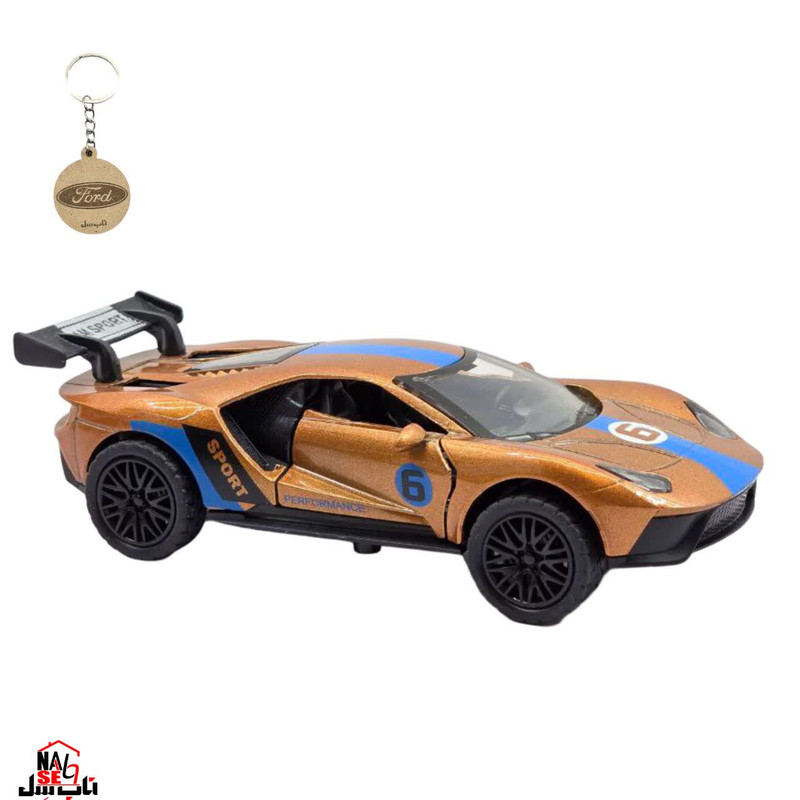 ماکت ماشین ناب سل مدل فورد جی تی رالی اسپرت فلزی موزیکال چراغدار FORD GT به همراه جاسوییچی