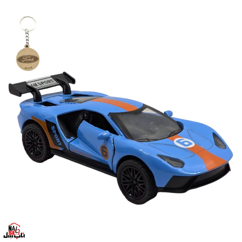 ماکت ماشین ناب سل مدل فورد جی تی رالی اسپرت فلزی موزیکال چراغدار FORD GT به همراه جاسوییچی