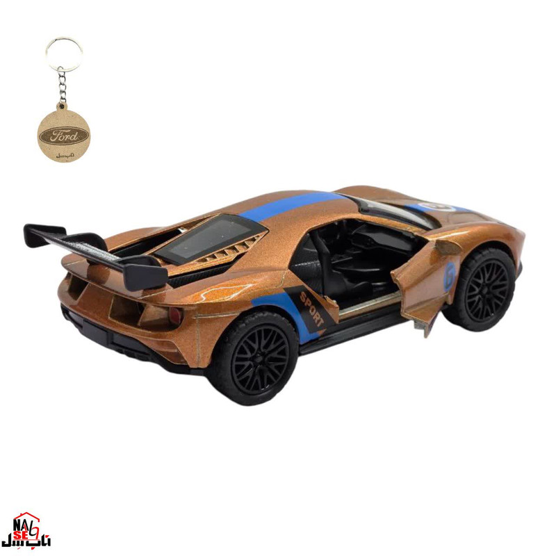ماکت ماشین ناب سل مدل فورد جی تی رالی اسپرت فلزی موزیکال چراغدار FORD GT به همراه جاسوییچی