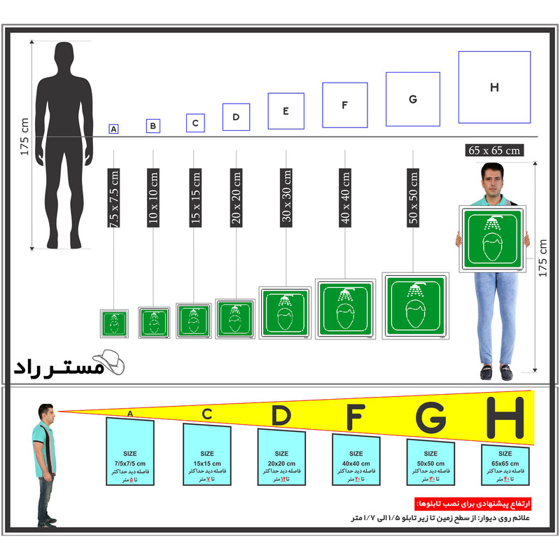 برچسب ایمنی مستر راد طرح دوش اضطراری مدل HSE-OSHA-197