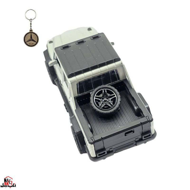ماکت ماشین فلزی وانت بنز جی کلاس ناب سل مدل MERCEDES BENZ G-CLASS عقبکش، چراغدار و موزیکال با در و صندوق بازشو بههمراه جاسوییچی