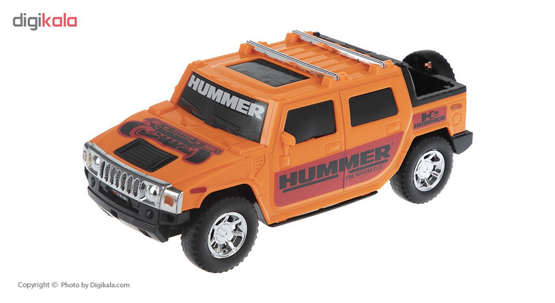 ماشین اسباب بازی آفرود دورج توی مدل Hummer با بدنه پلاستیکی مقاوم و طراحی الهامگرفته از نمونه واقعی، ابعاد 24 × 10 × 9.5 سانتیمتر و وزن سبک 290 گرمی مناسب بازی کودکان