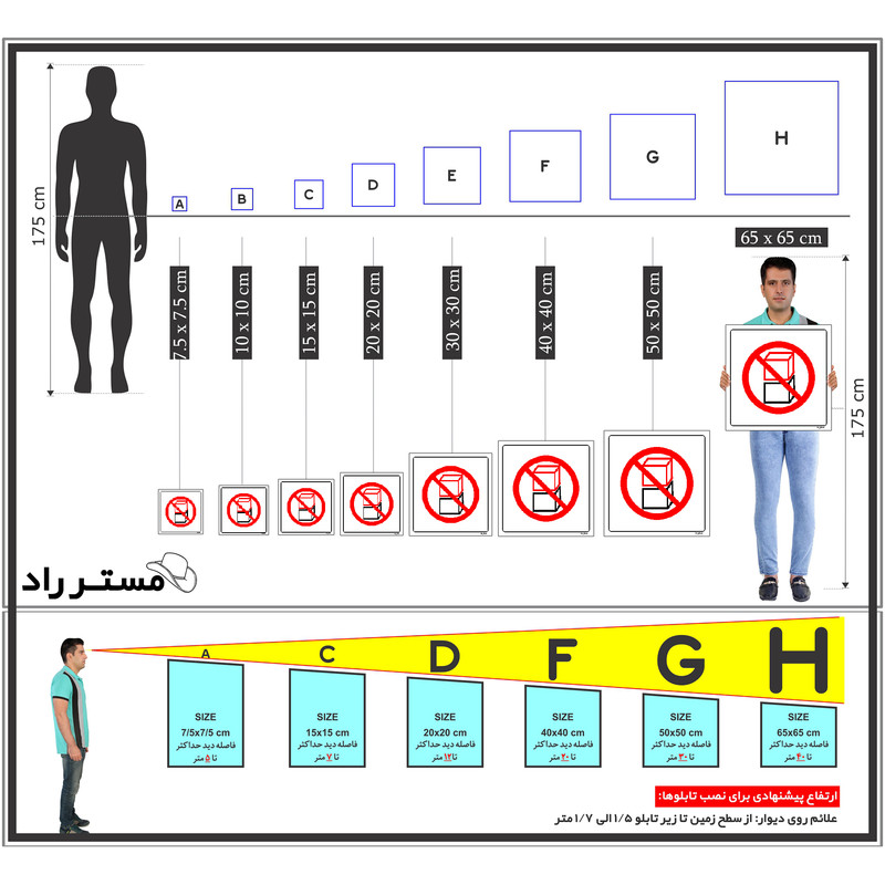 برچسب ایمنی مستر راد طرح انبار محصولات روی هم ممنوع مدل HSE-OSHA-523