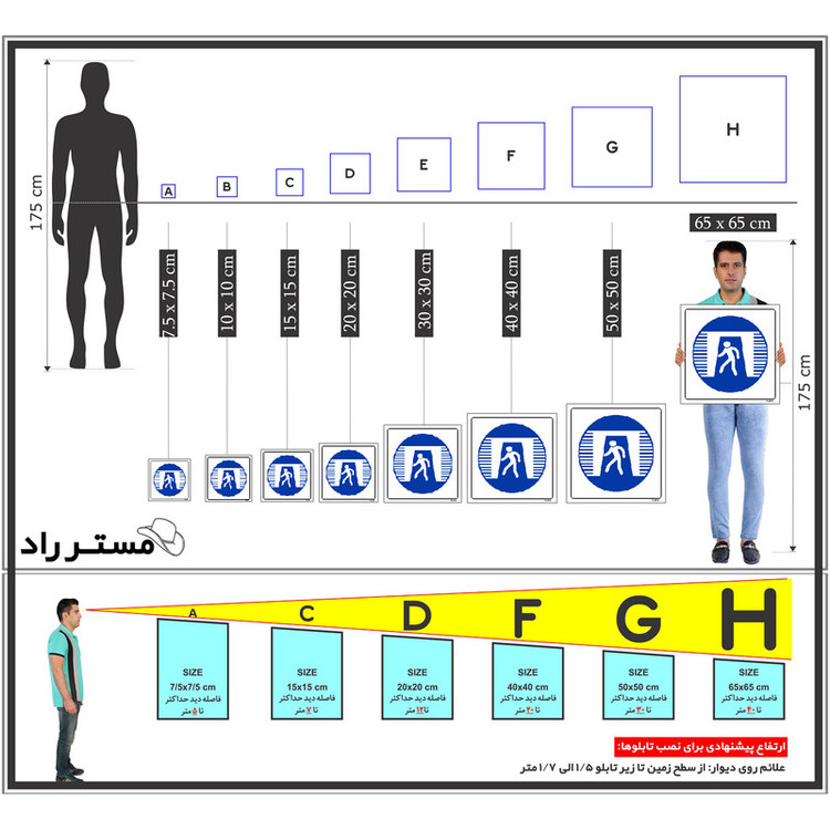 برچسب ایمنی مستر راد طرح جهت عبور از زیرگذر استفاده نمائید مدل HSE-OSHA-111