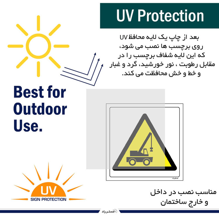برچسب ایمنی مستر راد طرح خطر محدوده فعالیت جرثقیل مدل HSE-OSHA-460