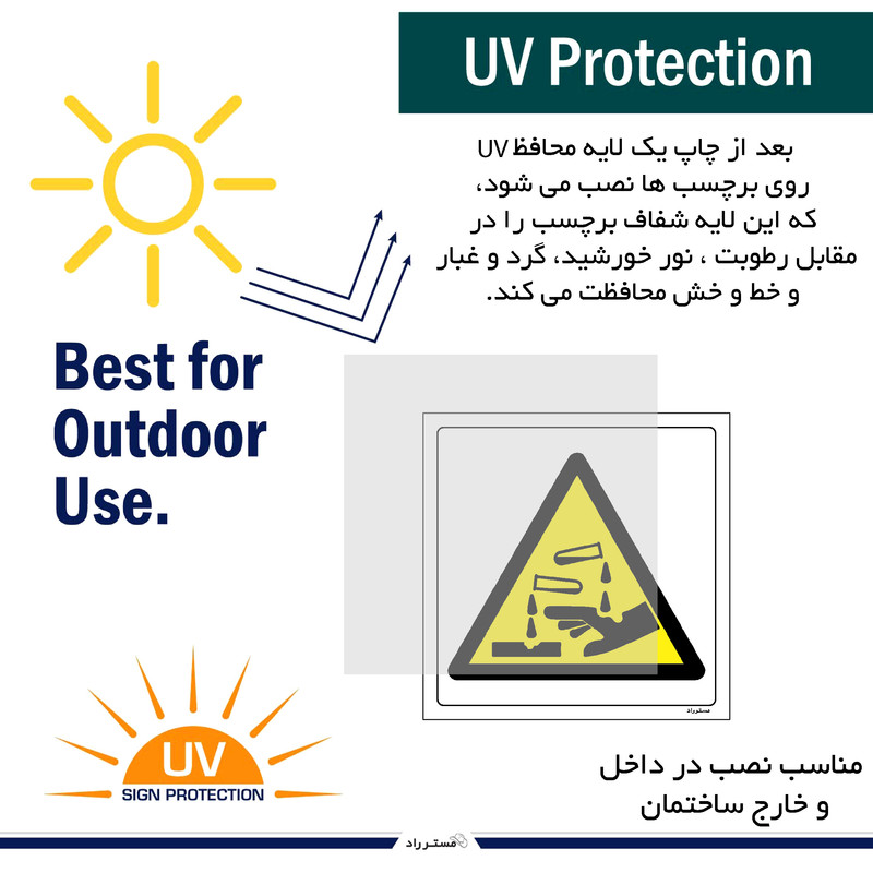 برچسب ایمنی مستر راد طرح خطر مواد شیمیایی خورنده مدل HSE-OSHA-047