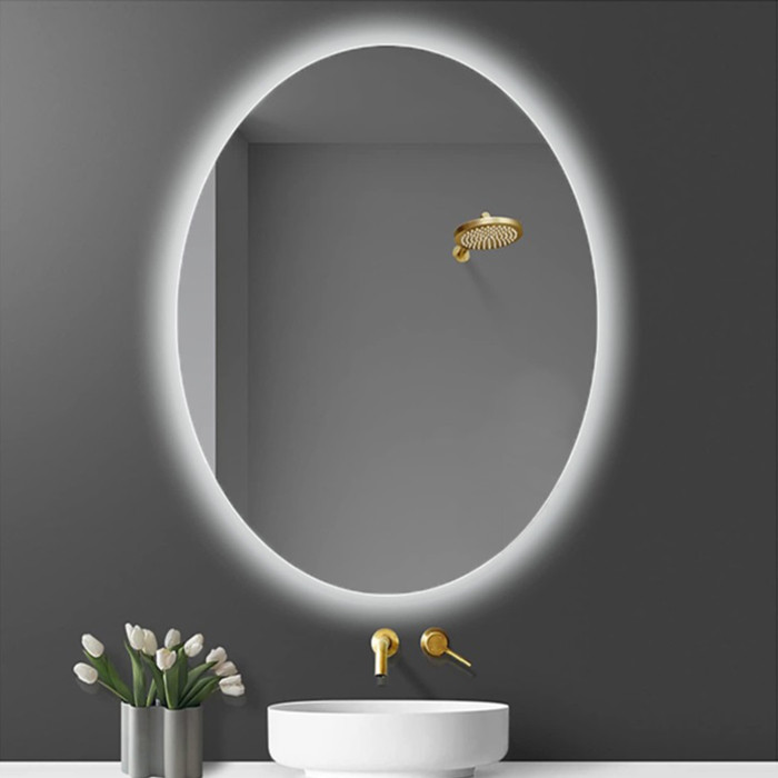آینه سرویس بهداشتی آزالیا مدل بکلایت بیضی کد T4560 سایز 60*45 سانتی متر