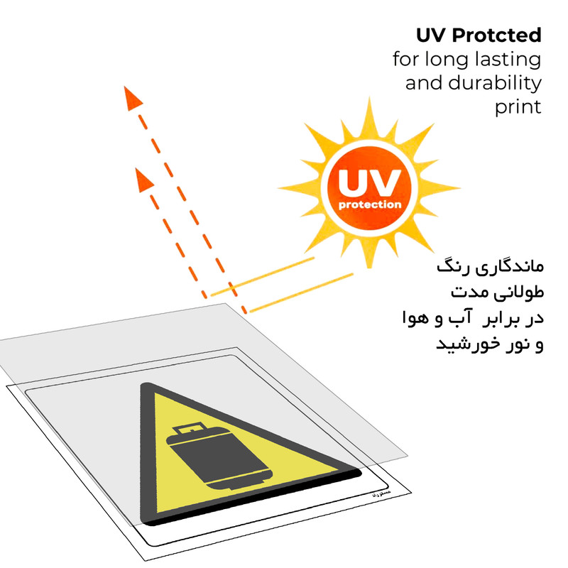 برچسب ایمنی مستر راد طرح خطر کپسول تحت فشار مدل HSE-OSHA-045