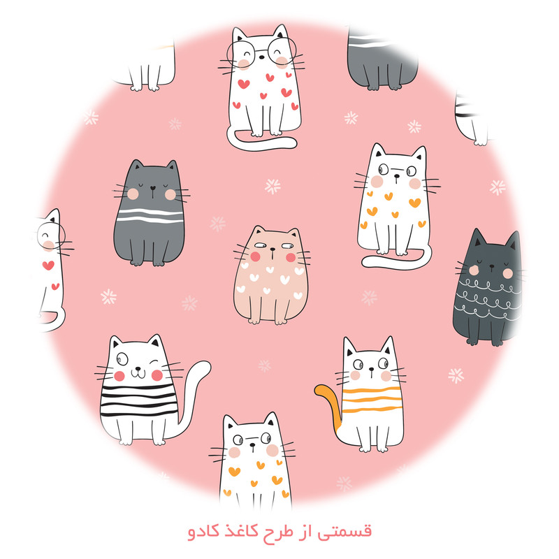 کاغذ کادو طرح گربه کد 138 بسته 5 عددی
