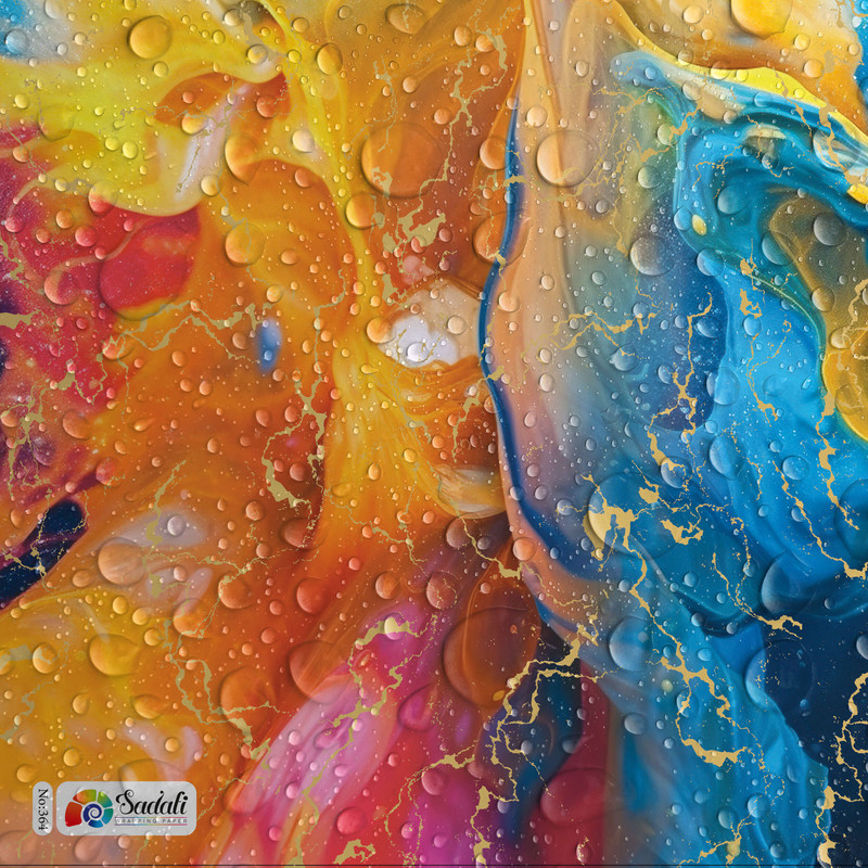کاغذ کادو صدفی طرح آبرنگی سایز 50*70 سانتی متر بسته 2 عددی
