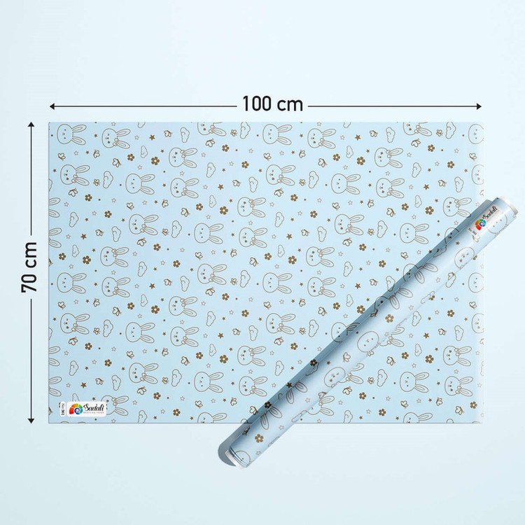 کاغذ کادو صدفی طرح پاستیلی سایز 100*70 سانتی متر بسته 4 عددی