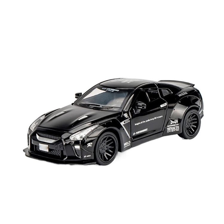 ماکت ماشین ناب سل مدل نیسان جی تی آر فلزی موزیکال چراغدار اسپرت NISSAN GTR SPORT به همراه جاسوییچی
