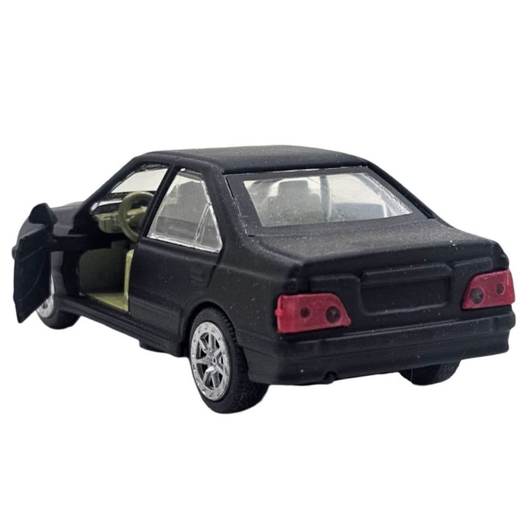 ماشین بازی فلزی عقبکش ناب سل مدل Peugeot Persia Metal Pull Back craem trim naab001 با درهای بازشو، طرح فانتزی و بدنه فلزی