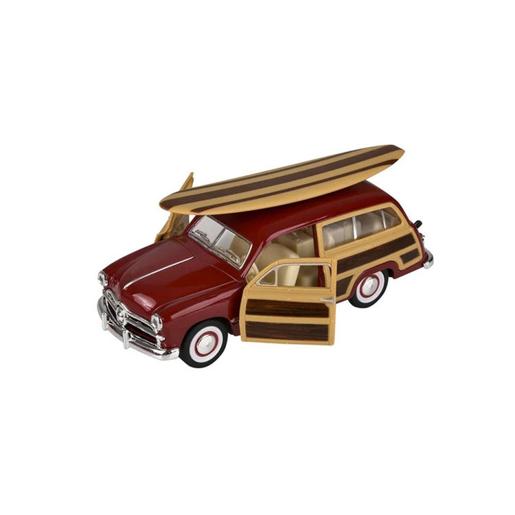 ماکت ماشین تزئینی کینزمارت فورد WOODY WAGON 1949 مدل 367 با بدنه فلزی و پلاستیکی، درهای بازشو از بغل و 4 چرخ متحرک