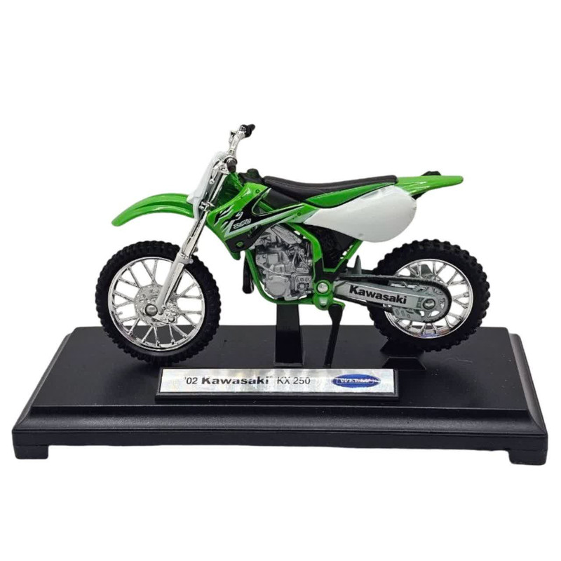 ماکت موتور بازی ناب سل مدل کاوازاکی ولی فلزی اسپرت کد KAWASAKI KX250 NAAB001 با قابلیت جک، چرخ و فرمان متحرک