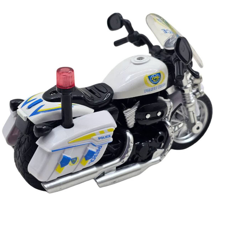موتور بازی ناب سل مدل پلیس فلزی موزیکال چراغدار عقب کش کد Pull-back musical metal police car with lights