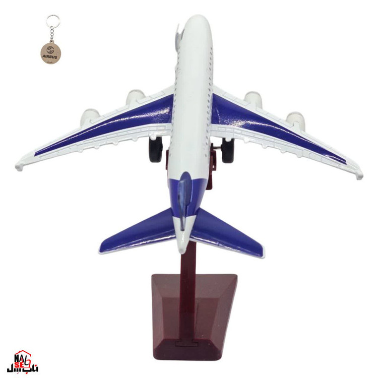 ماکت هواپیما ناب سل مدل فلزی موزیکال چراغدار ایرباسA380 استند دار با پله مسافر AIRBUS A380 همراه با جاسوییچی