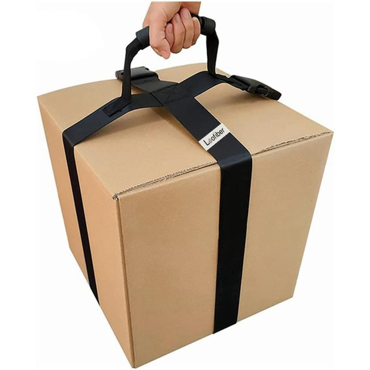 نوار تسمه حمل جعبه و کارتن لوفایبر مدل دسته دار- دو بند-5-190cm مجموعه 2 عددی