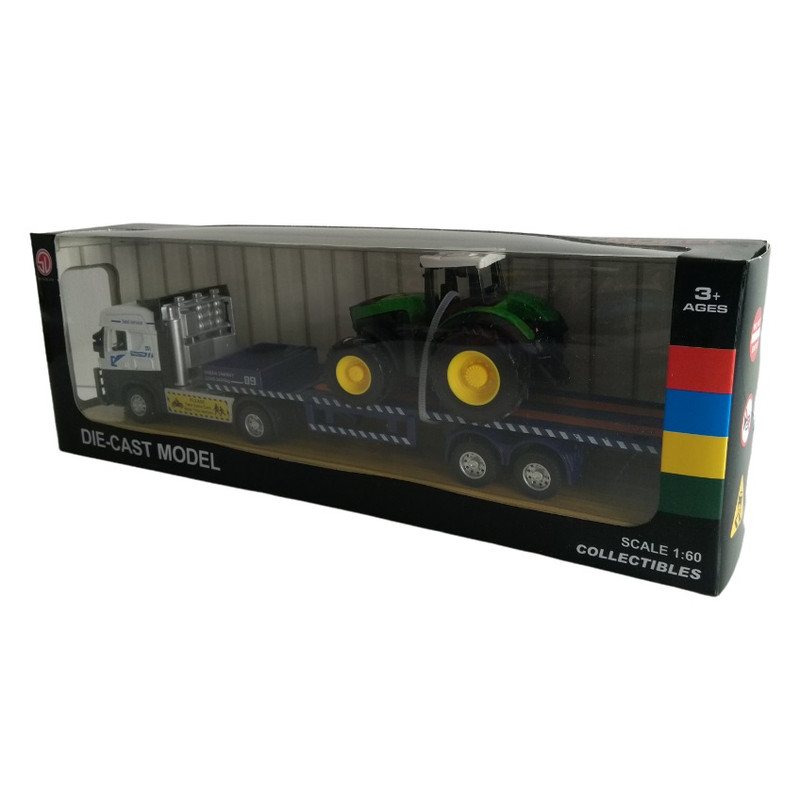 ماشین بازی مدل تریلر حامل تراکتور کد 25tr130a1