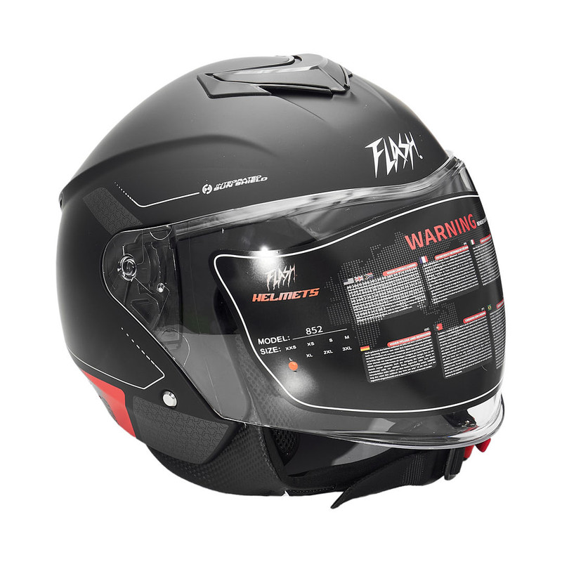 کلاه کاسکت بدون فک فلش مدل 852 matt red-black