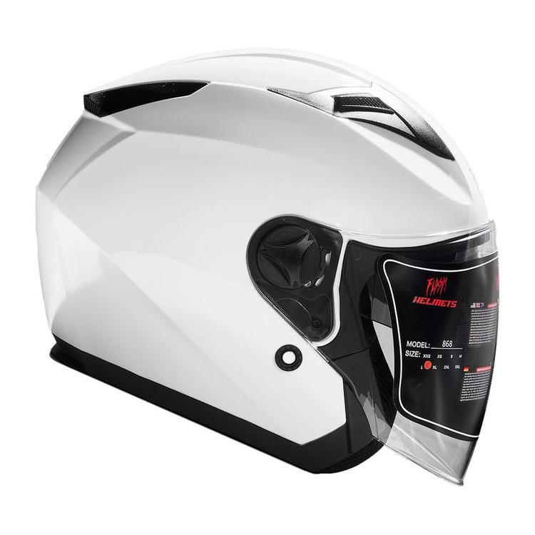 کلاه کاسکت بدون فک فلش مدل 868 glossy white