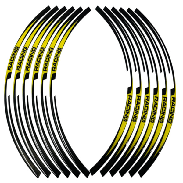 برچسب موتور سیکلت وارون مدل W-59-RACING-YLW بسته 12 عددی
