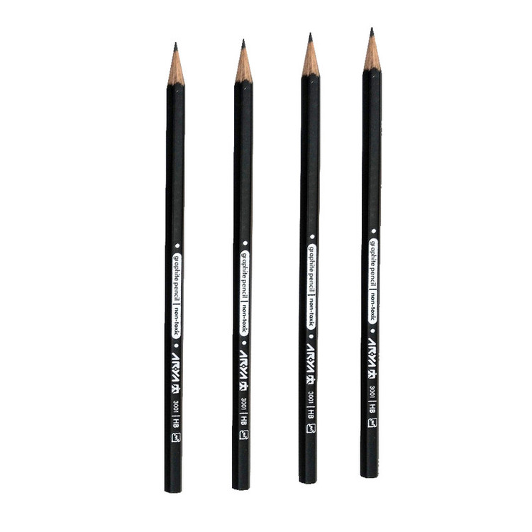 مداد مشکی آریا مدل Graphite-hb کد 103982 بسته 4 عددی