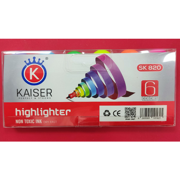 ماژیک علامت گذار کایزر کد SK820 بسته 6 عددی